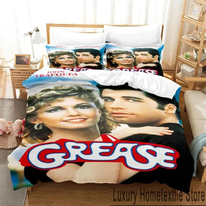 3D Print Grease All Season Bedding Set Boys Girls Twin Queen Size Duvet Cover Pillowcase Bed Kids Adult