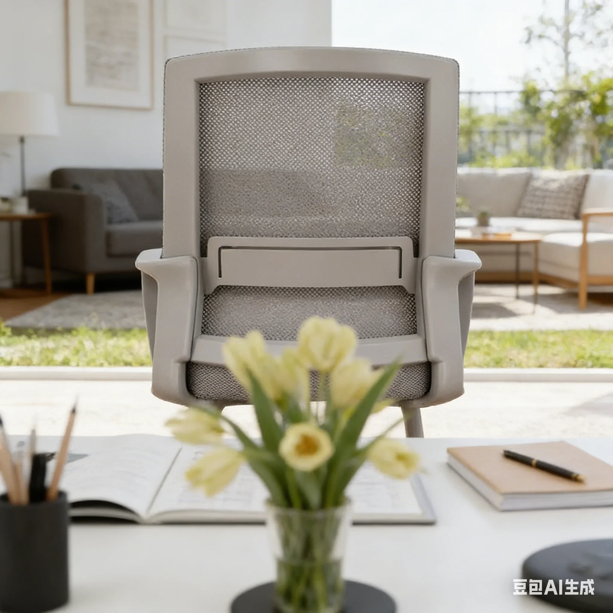 AOLIVIYA Modern Ergonomic Office Chair Comfortable With Home Computer Backrest Long Sitting Study Bow Shaped Seat For Desk Light