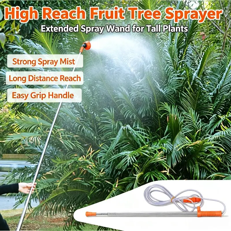 1 Set Stainless Steel Telescopic Spray: Rod Extension Tube 260/360cm Garden Sprayer Irrigation Nozzle