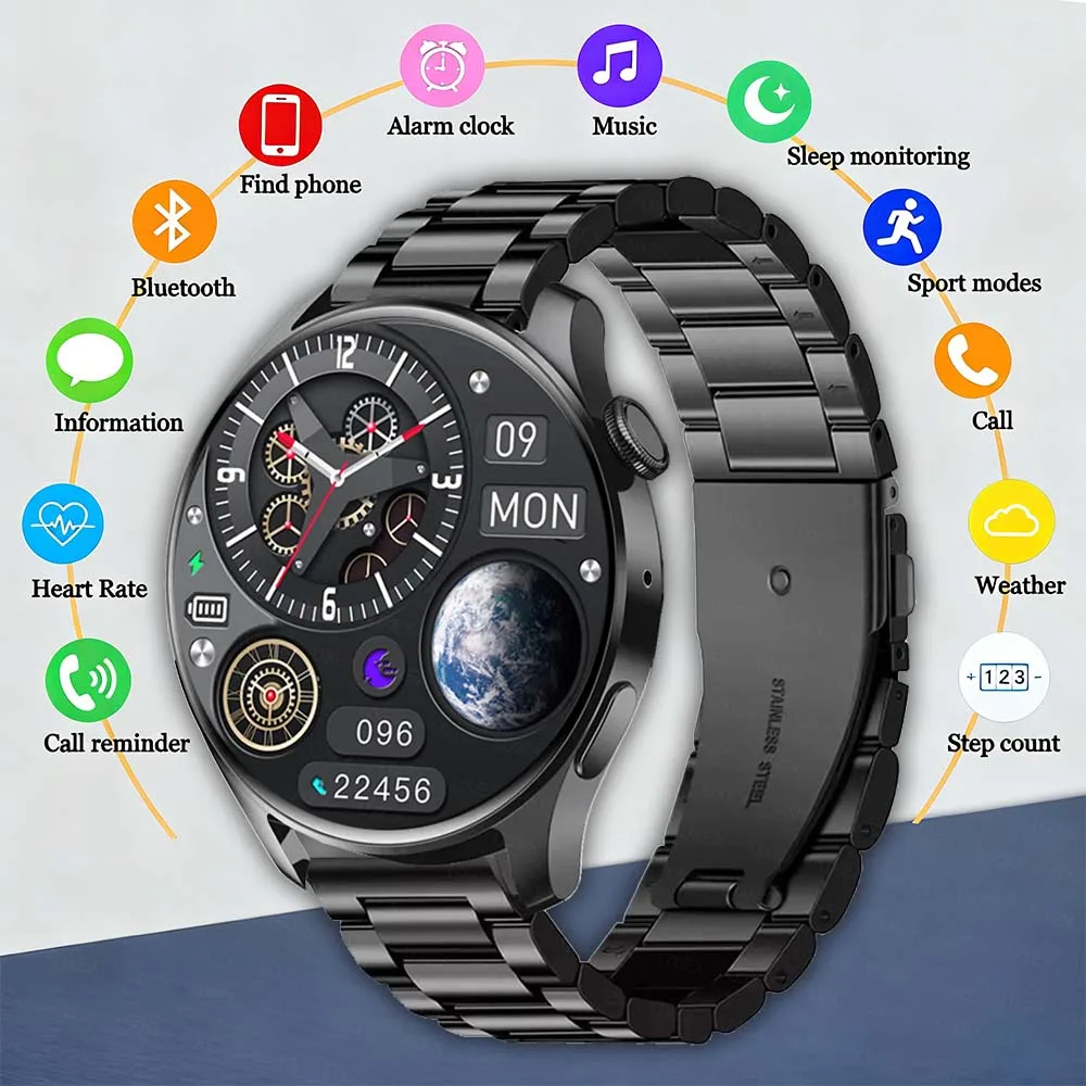 New Smart Watches For Men Women 1.53 Inch Screen Health Tracker More Sport Mode Voice Assistant Motion Trajectory Smartwatch Man