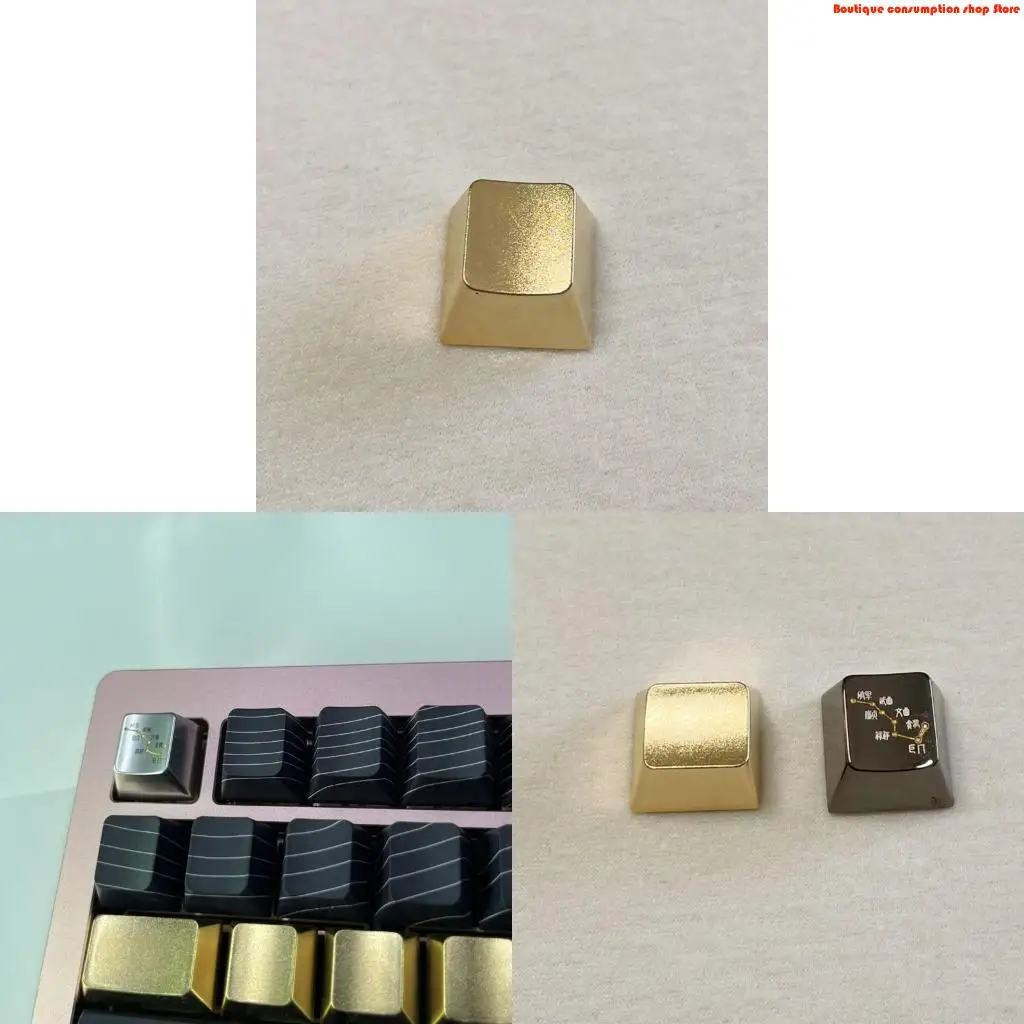 L9NA Zinc Alloy Keycap in Matte Gold Finish for Mechanical Keyboard Customization