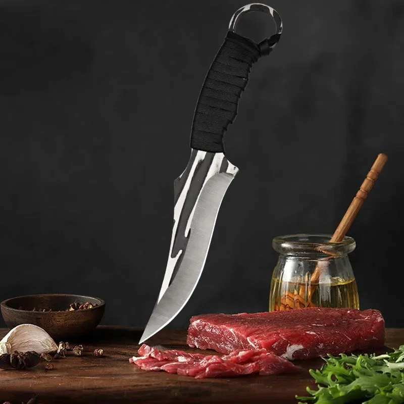 WXCOO Forged Stainless Steel Kitchen Knife Meat Cleaver Vegetable Fruit Boning Knife with Sheath Cut Effortlessly Through Meats