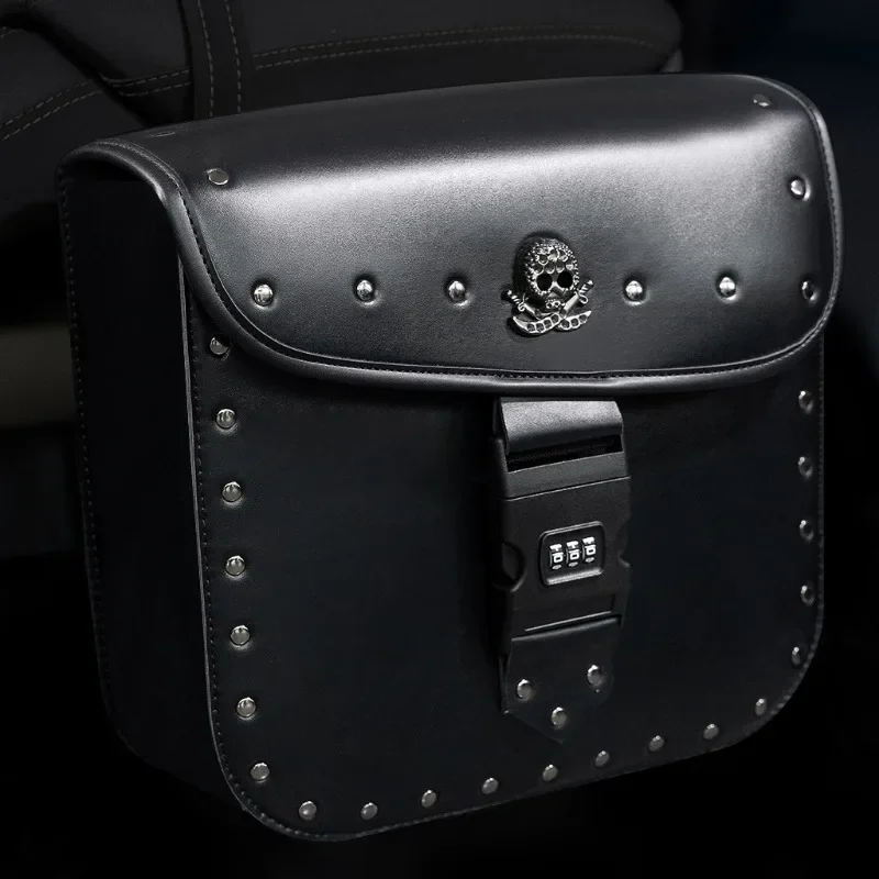 

Vintage Harley Motorcycle Modified Side Luggage Accessories Prince Cruise Equipment Side Bag PU Leather Hang