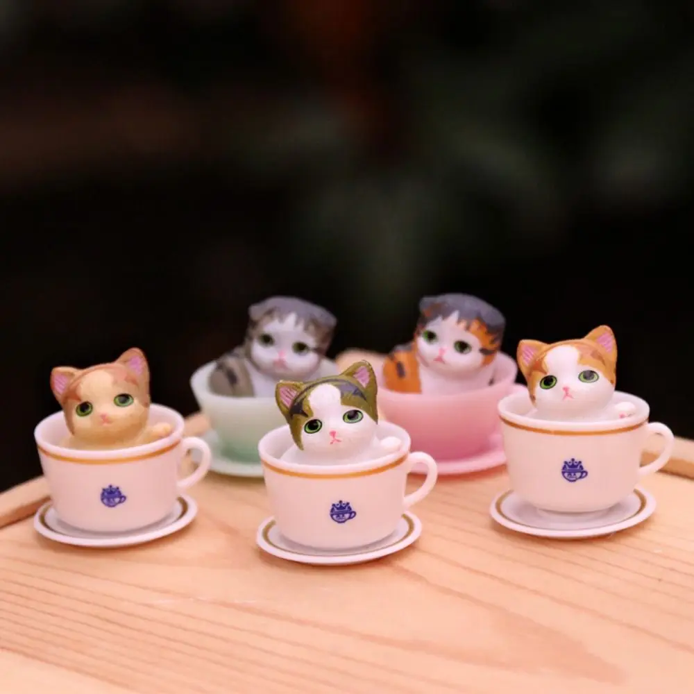 

Puppy Kitten Teacup Dog Cats Animal Model Model Toy Dog Cat Figurines Gashapon Toys PVC Doll Miniature Dog Ornaments