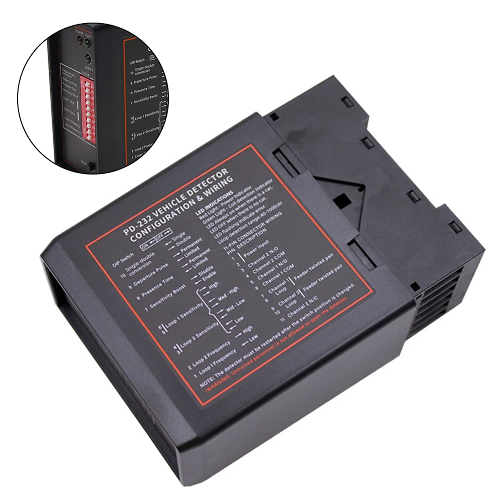PD232 Dual-Channel Vehicle Loop Detector Sensor With Direction Detection And Adjustable Sensitivity For Parking Lot Gate Openers