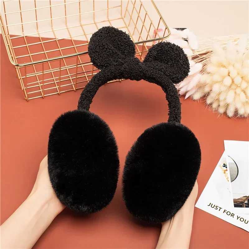 Cute Plush Black Bat Wing Warm Earmuffs Gothic Women's Lolita Dark Girl Warmer Muff Ear Cover Lovely Fold Accessories Headband