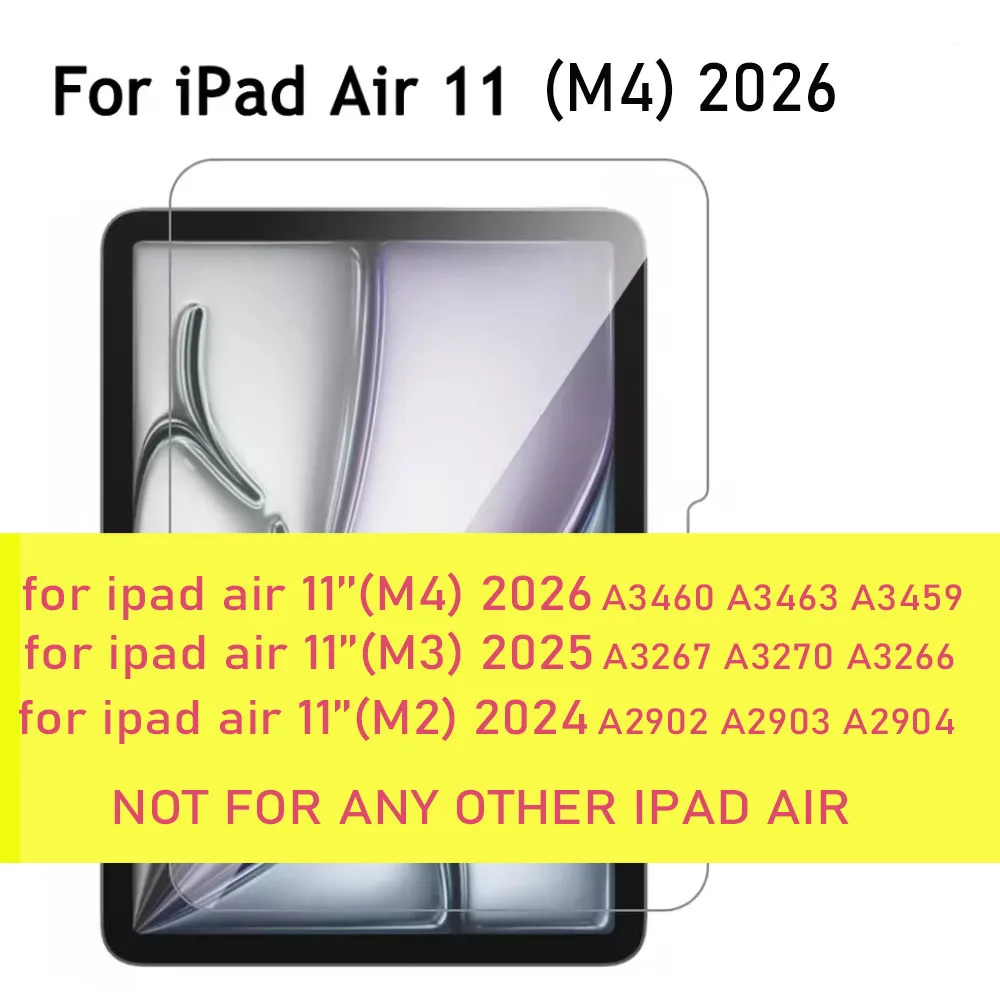 Glass film for Apple ipad air 11 2026 version M4 A3460 A3459 M3 M2 tablet Tempered glass screen protector protective film
