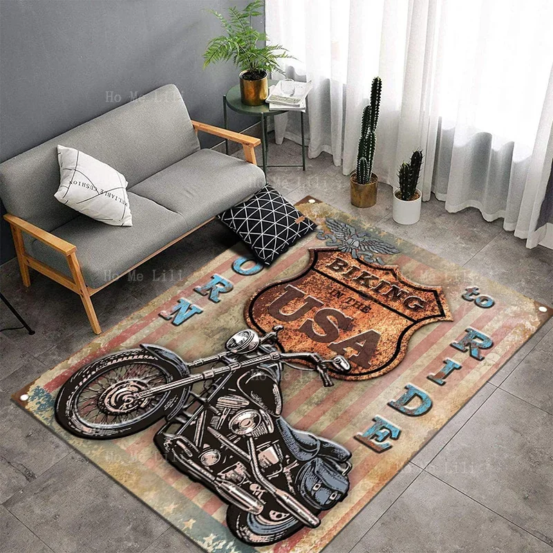 Motorbike Tin Sign Retro Metal Tin Sign Art Cafe Bar Non Slip Flannel Carpet By Ho MeLili For Home Decoration