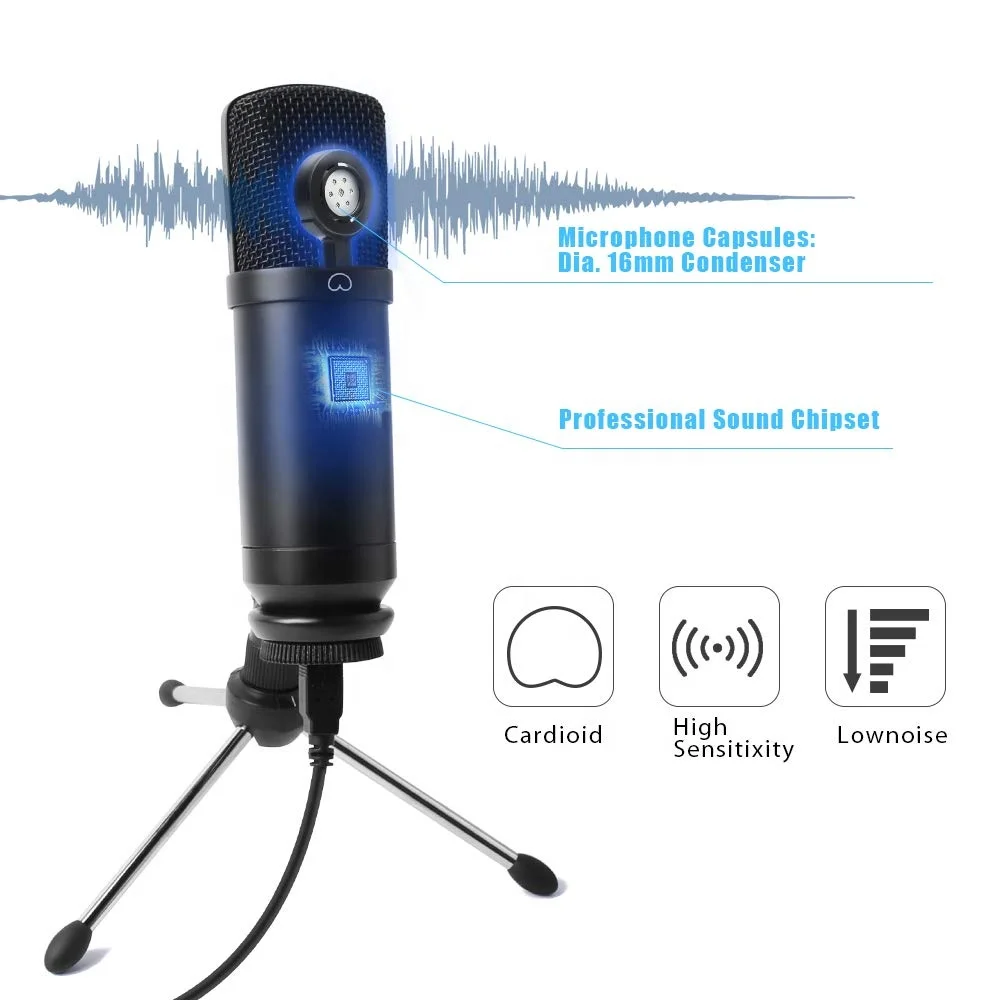 

Perfect Clarity Reduces Noise Cardioid Usb Condenser Microphone