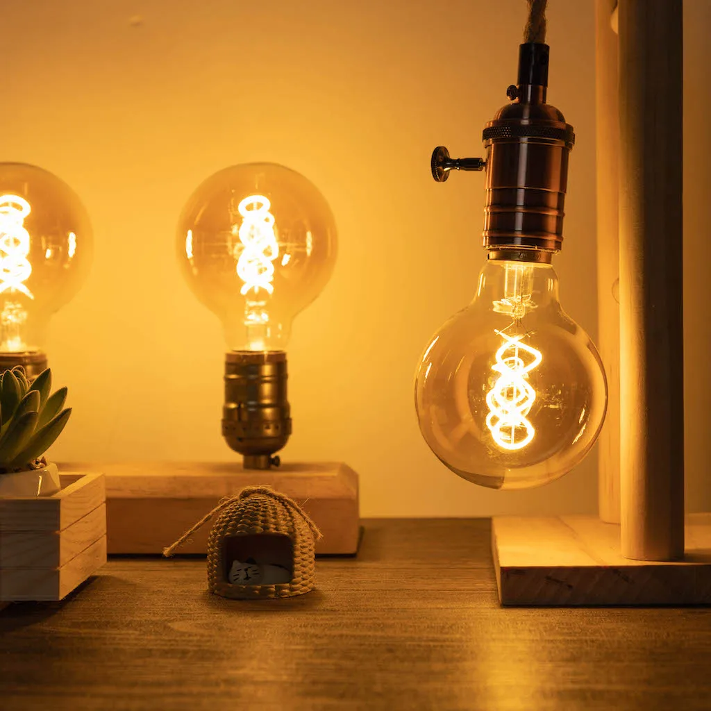 G80 Spiral Filament Edison LED Globe Bulb E27 4W 2700K