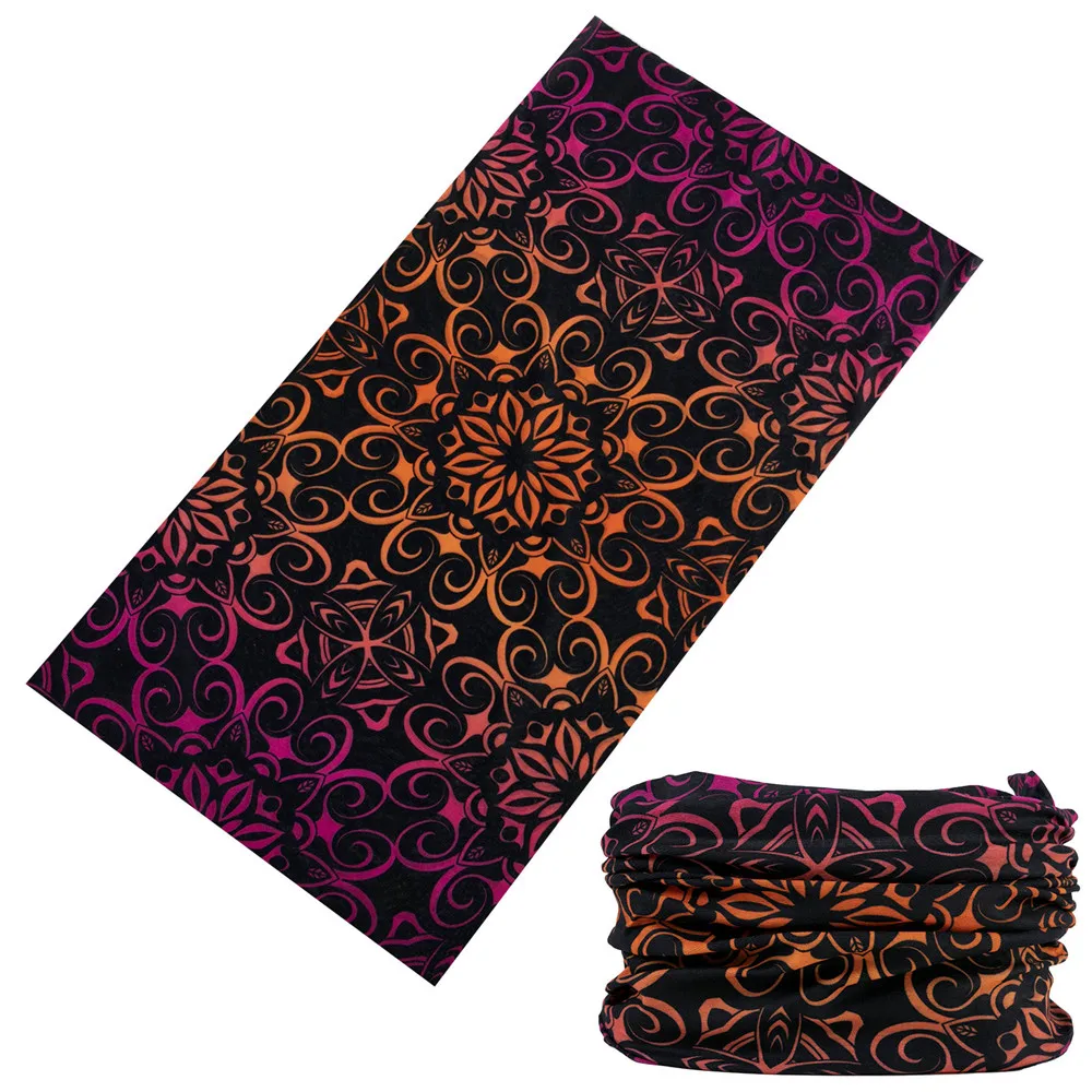 Bandanas For Men and Women With Beautiful Flower Stripes Design Magic Seamless Headband Bicycle Mask Fmale Male Neck Scarf