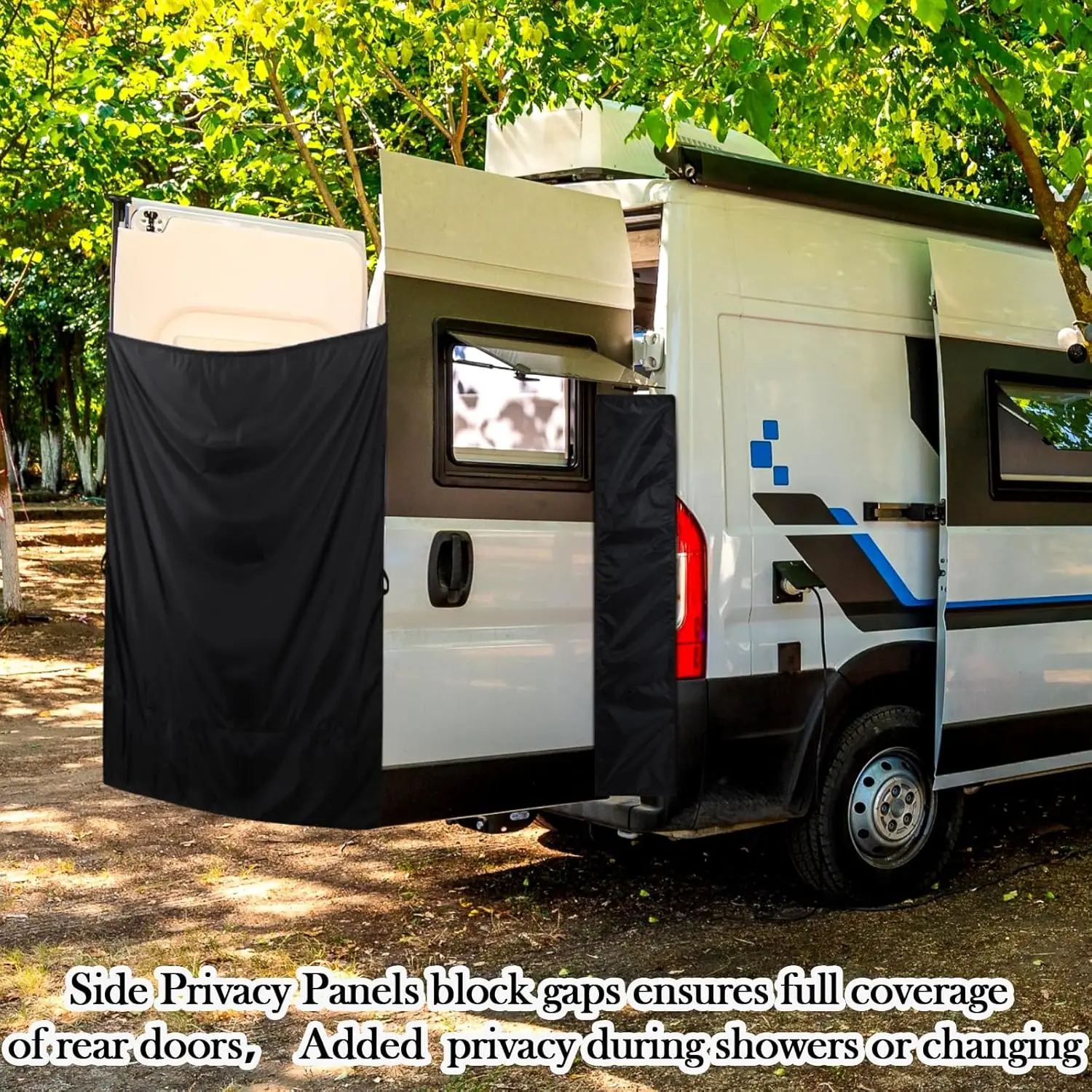 420D مقاوم للماء أكسفورد RV شاحنة الباب الخلفي دش الستار مع السنانير صالح للخارجية دش الستار ملحقات حماية الخصوصية
