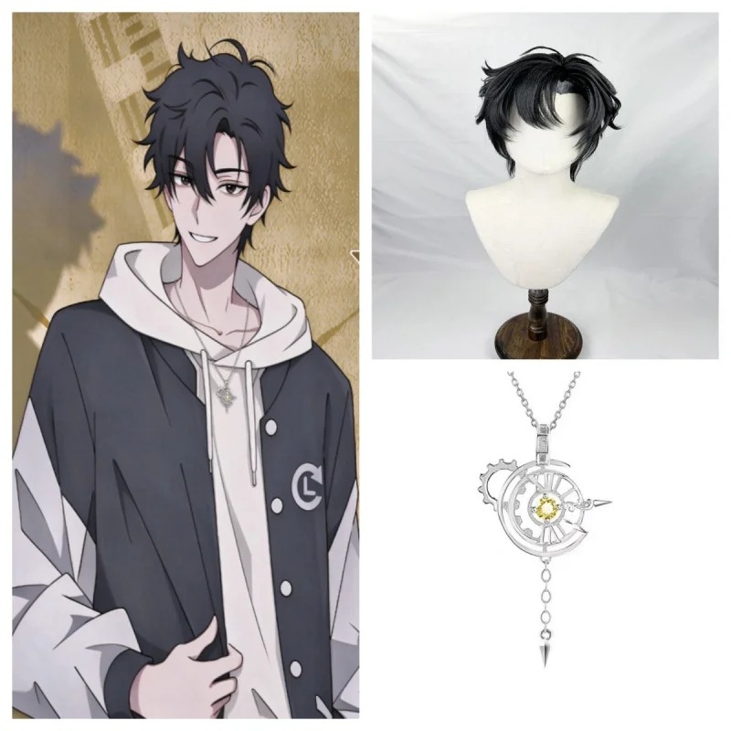 Styled Link Click Cheng Xiaoshi Cosplay Wig 30cm Short Black Heat Resistant Synthetic Hair Anime Role Play Wig