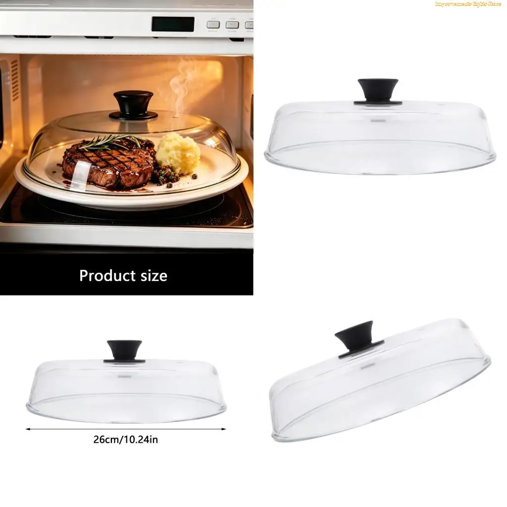 37ME 26cm Glass Microwave Splatter Cover for Reheating and Covering Dishes