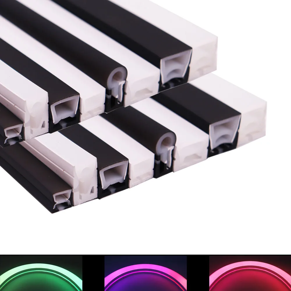 8/10mm White/Black Led Neon Silica Gel Soft Lamp Tube Flexible Neon Rope Tube IP67 Waterproof For WS2811 WS2812B SK6812 5050