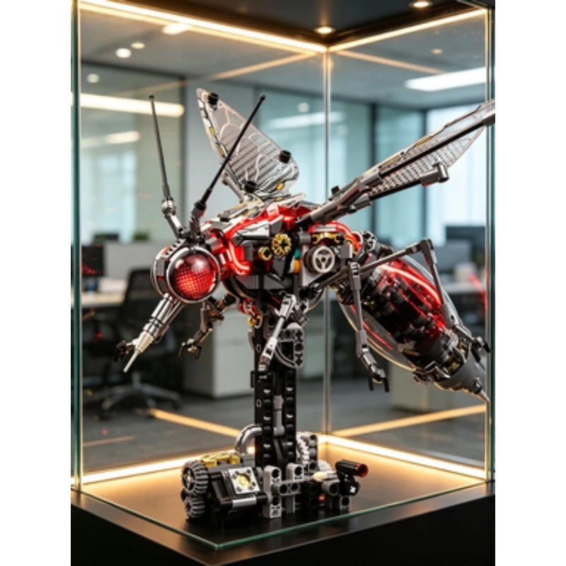 Creative 747PCS Mechanical Mosquito Building Blocks Model, Tech‑Style Assembly Ornament, , Collectible Souvenir, Party Favor