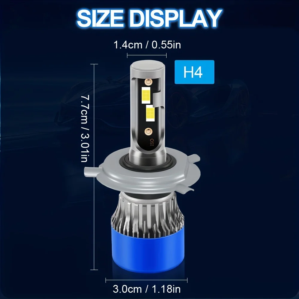 Fit For NISSAN Almera (Hatchback) (2001-2005), 6000K White Hi/Lo Beam Bulbs, Vehicle Parts 300M Exposure Distance With Fan 2pcs