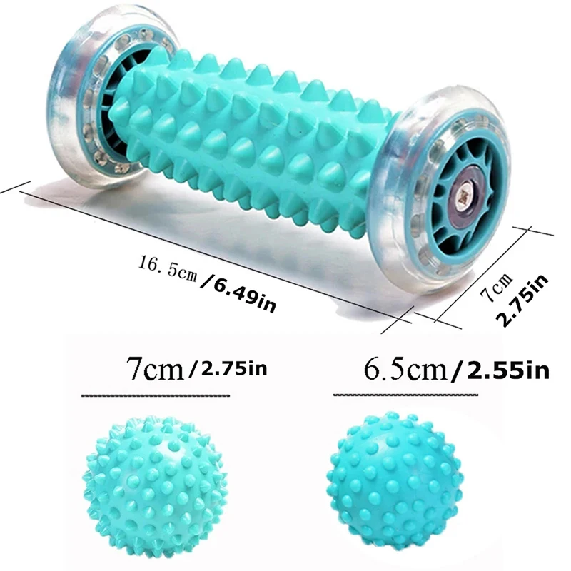 Foot Massage Roller Spiky Ball Therapy Set Manual Foot Massager For Plantar Fasciitis Heel Arch Pain Trigger Point Muscle Relax