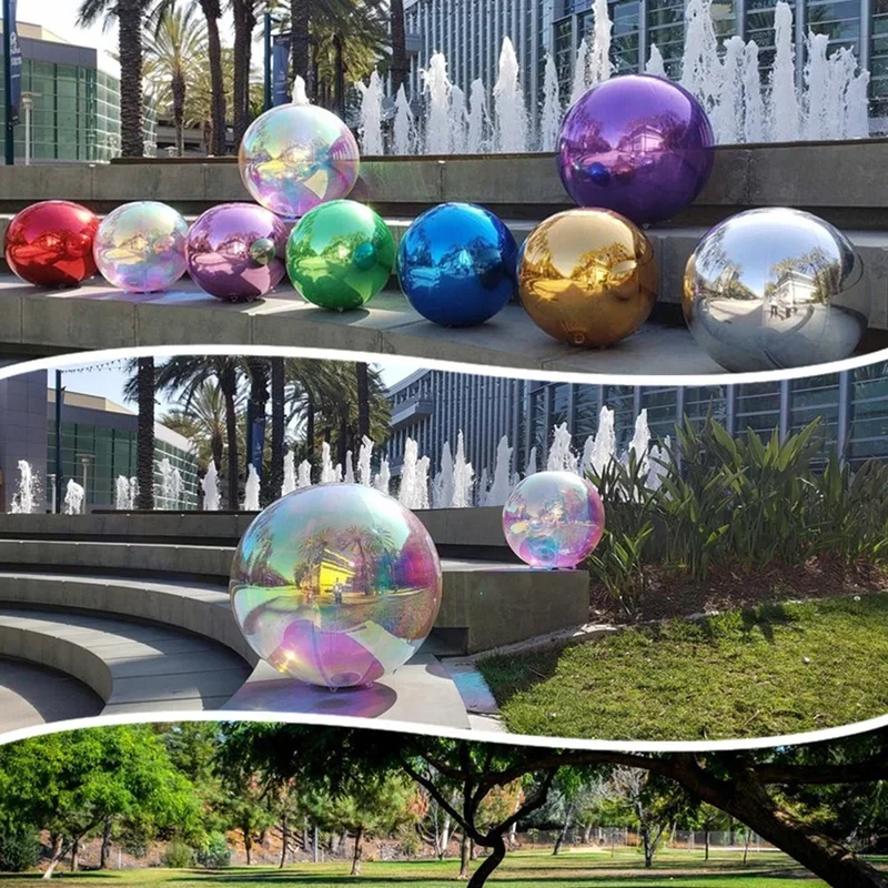 แขวนยักษ์ 2024 สีสัน Inflatable Mirror Ball บอลลูนกระจกขนาดใหญ่ปิดผนึกทองเงินทรงกลมสําหรับงานแต่งงานตกแต่ง