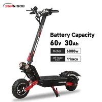 EU 2024 X8 6000W  60V 30AH Mighty Electric Scooter Max Speed 85km/h Off-Road Max Range 100KM High Power EScooter  LED display