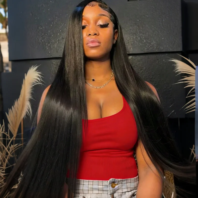 

Черные прямые парики из натуральных волос 13x6 Hd Парик фронтальной части шнурка 30 34 40 дюймов 13x4 Бразильский предварительно сорванный парик фронта шнурка для женщин