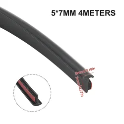 Tira de sellado de goma en forma de T para coche, borde de sellado automático, burlete, parachoques, guardabarros, moldura de arco, selladores embellecedores, 2/4/5M