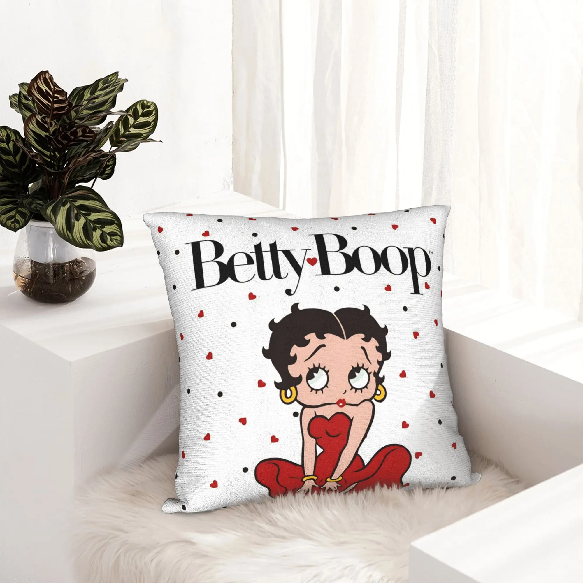 Anime B-Betty BoopS Pillowcase Soft Polyester Cushion Cover Decoration Cartoon Throw Pillow Case Cover Home Wholesale 40X40cm