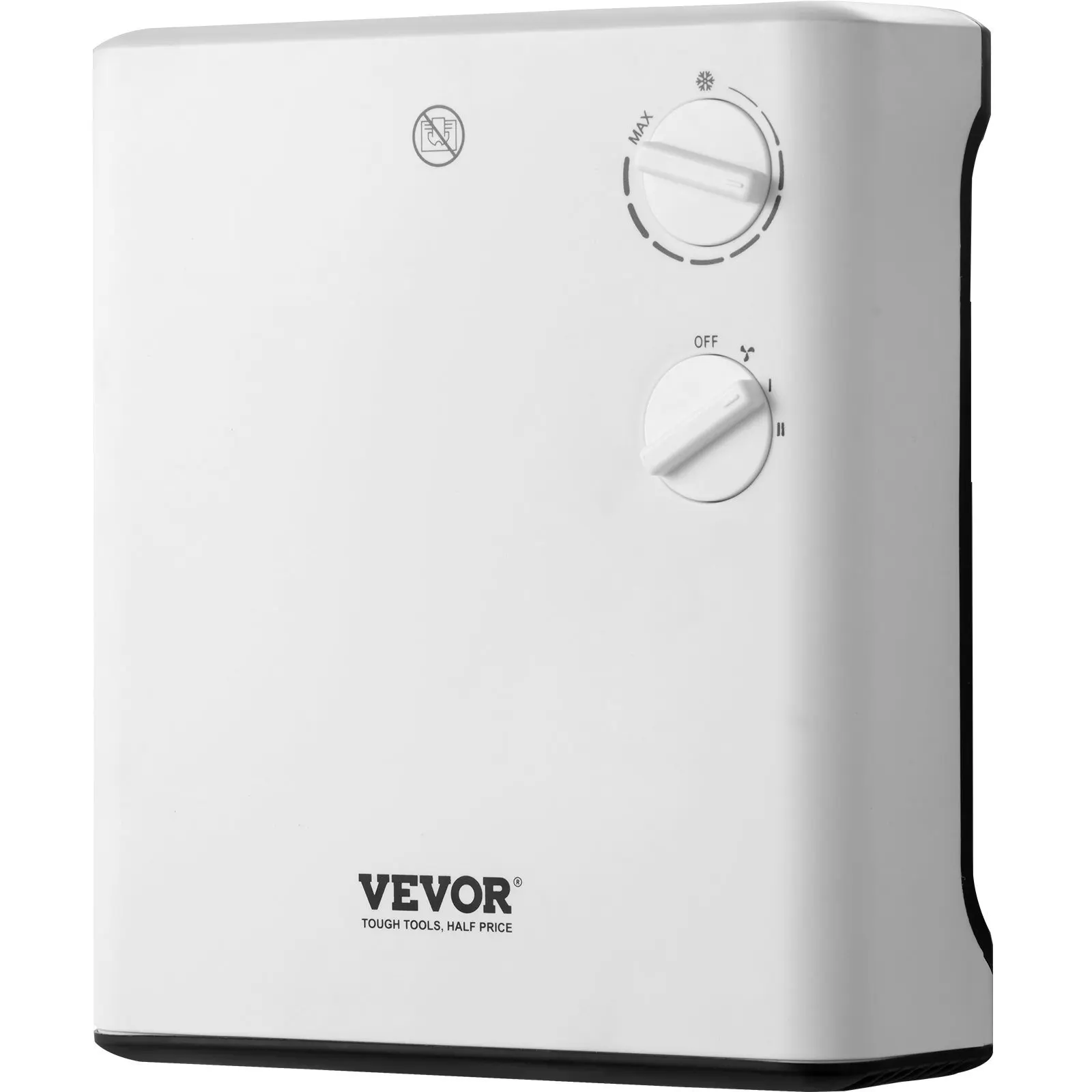 VEVOR Electric Wall Heater 1500W, Small Space Heaters with Knob Adjustment, Tip-Over & Overheat & IPX24 Waterproof Safety Protec