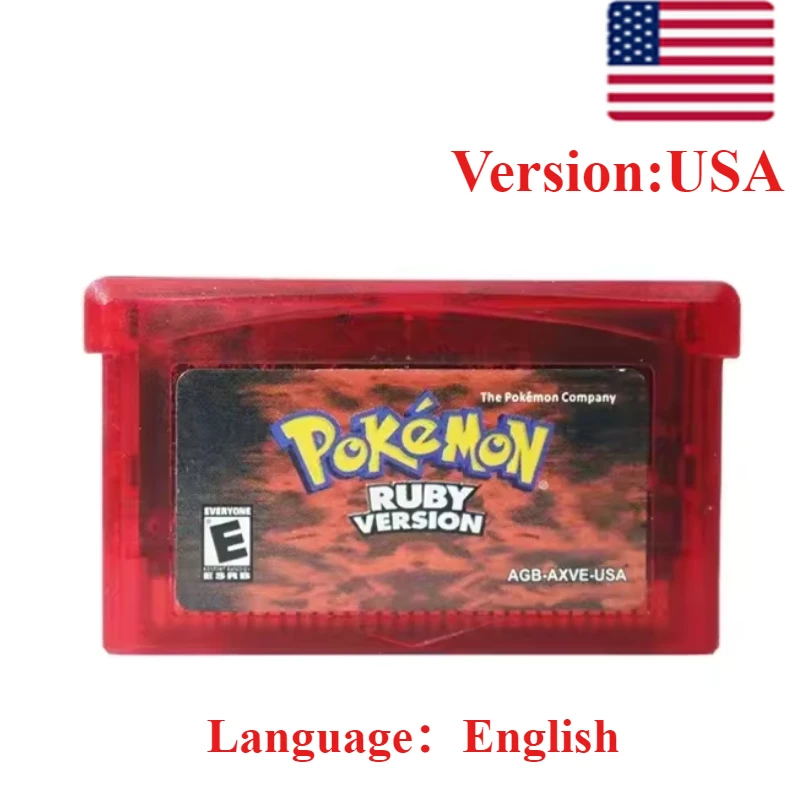 Nieuwe Pokemon GBA 6 Talen Game Card 32 Bit Video Game Console Cartridge FireRed LeafGreen Ruby Sapphire Voor DS/NDS/GB speelgoed Gift