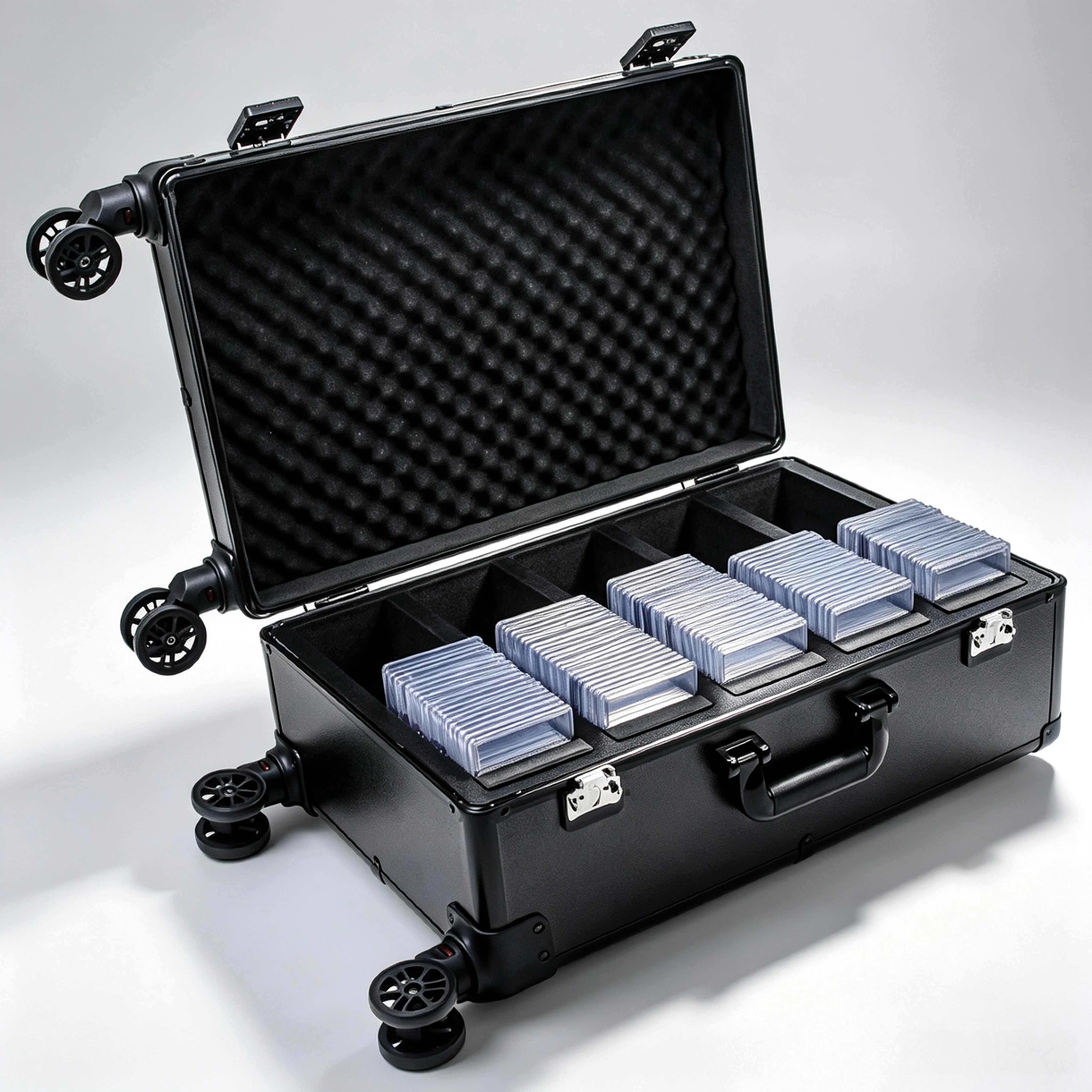 22 Inch 5 Slots OEM Graded Card Storage Box Portable Sports Trading Card Cases Slab Case with Wheels ODM Supported