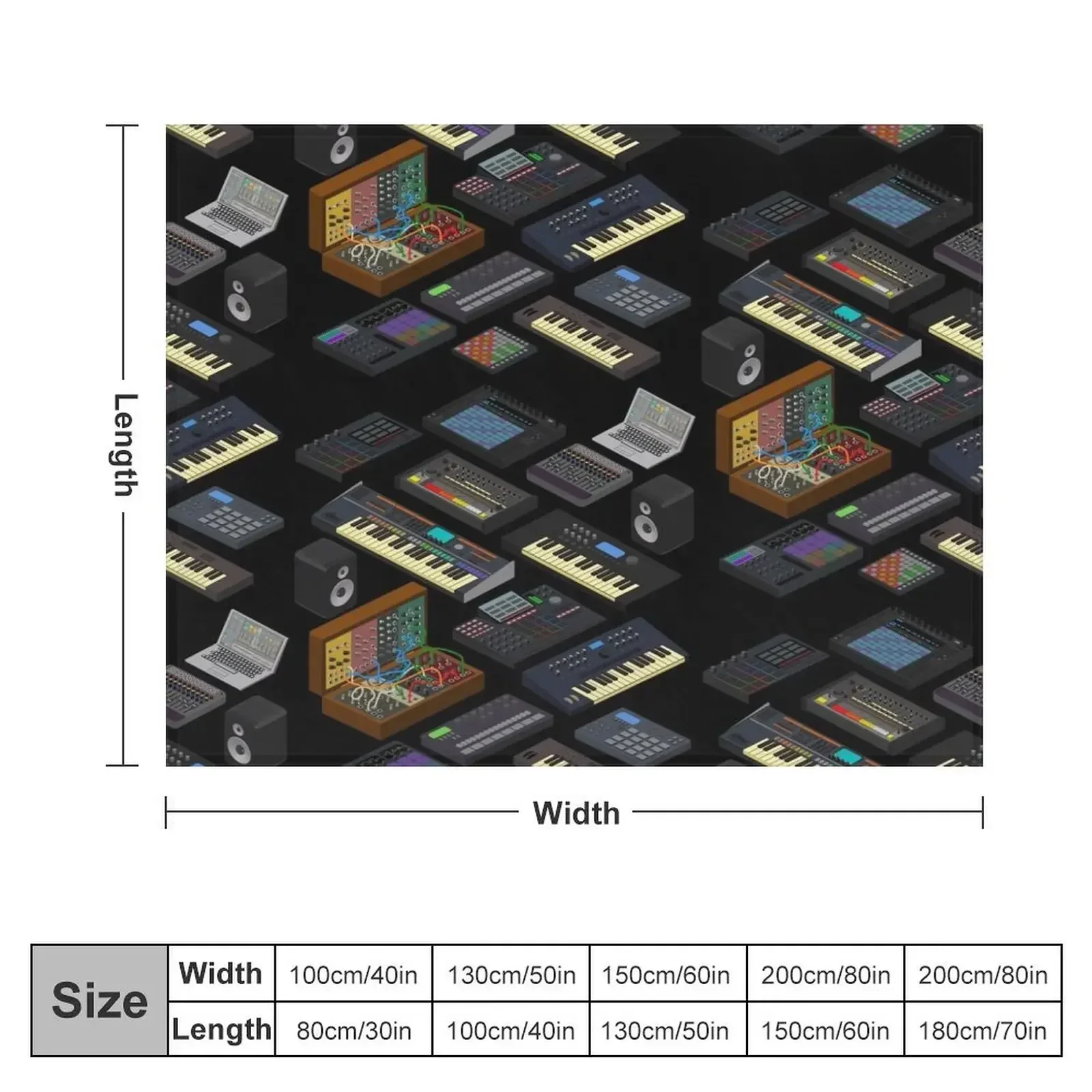 Synthesizers for Electronic Music Producer Throw Blanket Blankets For Sofas Camping Blankets