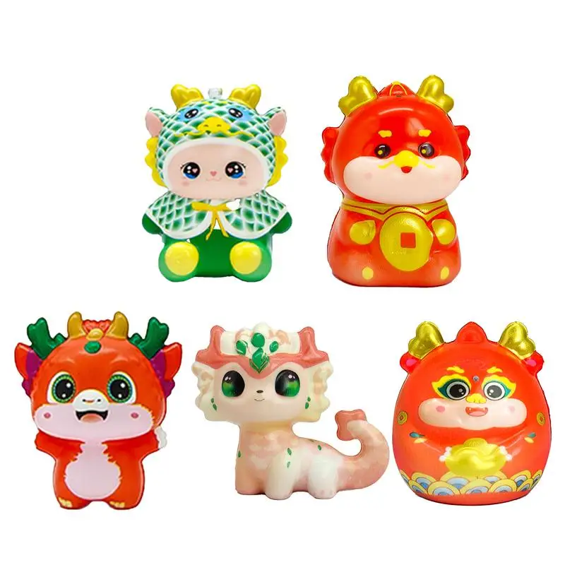 

Creative Dragon Squeeze Toy Chinese New Year Dragon Zodiac Mascot Elastic Sensory Toy Funny Cartoon Animal Fidget Squishes Toy