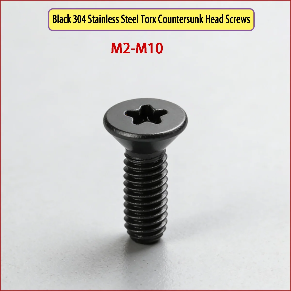 Black 304 Stainless Steel Torx Countersunk Head Screws - Star Drive Hexagon Bolts M2M3M4M5M6M8M10