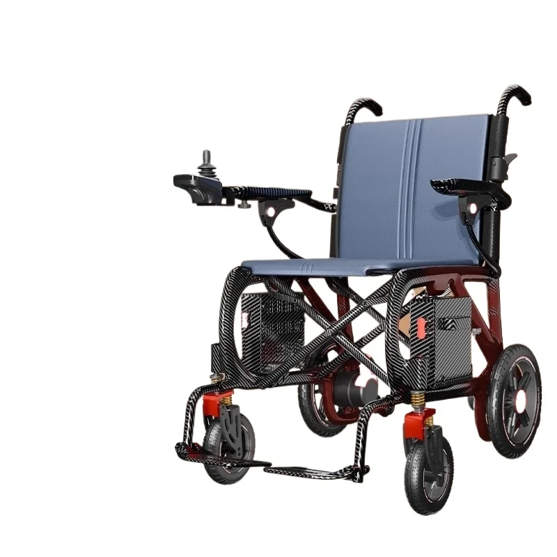 Pure carbon fiber electric wheelchair for the elderly, lightweight folding smart scooter, super long battery life