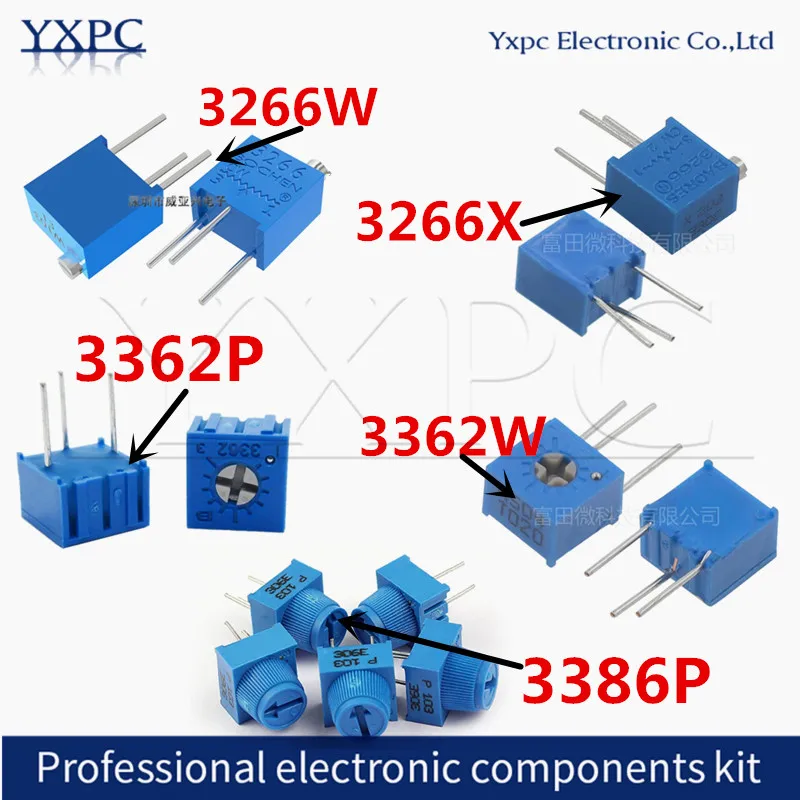 3362P 3362W 3266X 3266W 3386P series resistance 101 201 501 102 202 502 103 Potentiometer 3362 500R 1K 2K 5K 10K 20K 50K 100K