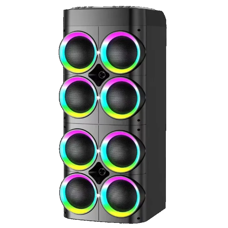 Wireless Portable Speaker Deep Bass RGB Light Long Standby USB Charging With Mic Outdoor Party Custom Audio System