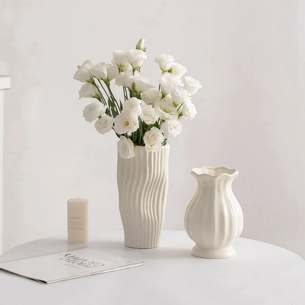 

Irregular Ceramic Vase Nordic simple cream modern ceramic flower vase decoration dry flower porch living room flower table decor