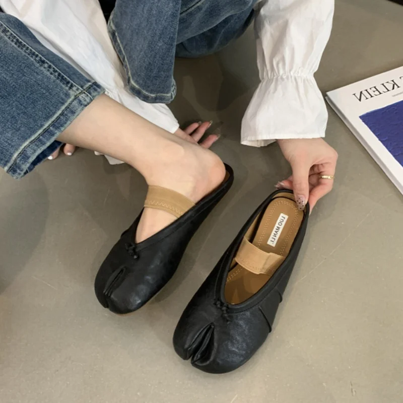 Women Tabi Ninja Slippers Brand Mules Soft Microfiber Comfy Flats Fashion Split Toe Slides Casual Loafer Shallow Ballerina Mujer