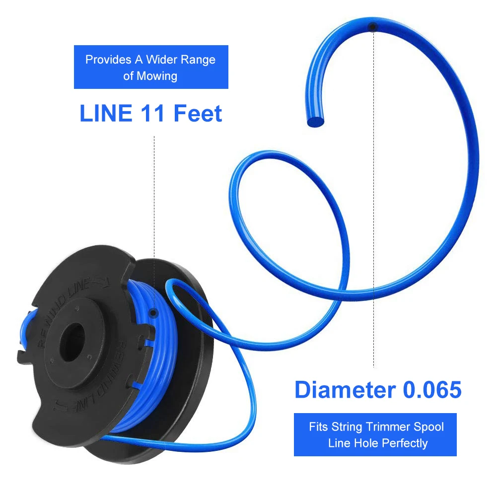 Trimmer Spool Line For Ryobi One Plus AC14RL3A 18V 24V 40V Auto-Feed Wireless Weeder Spool Replacement Trimmer Line With Cover