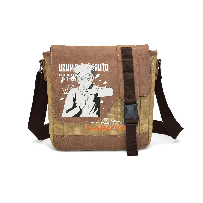 حقيبة كتف منقوشة برسوم كرتونية يابانية ناروتو وسيم حقيبة ساعي البريد هدية صغيرة