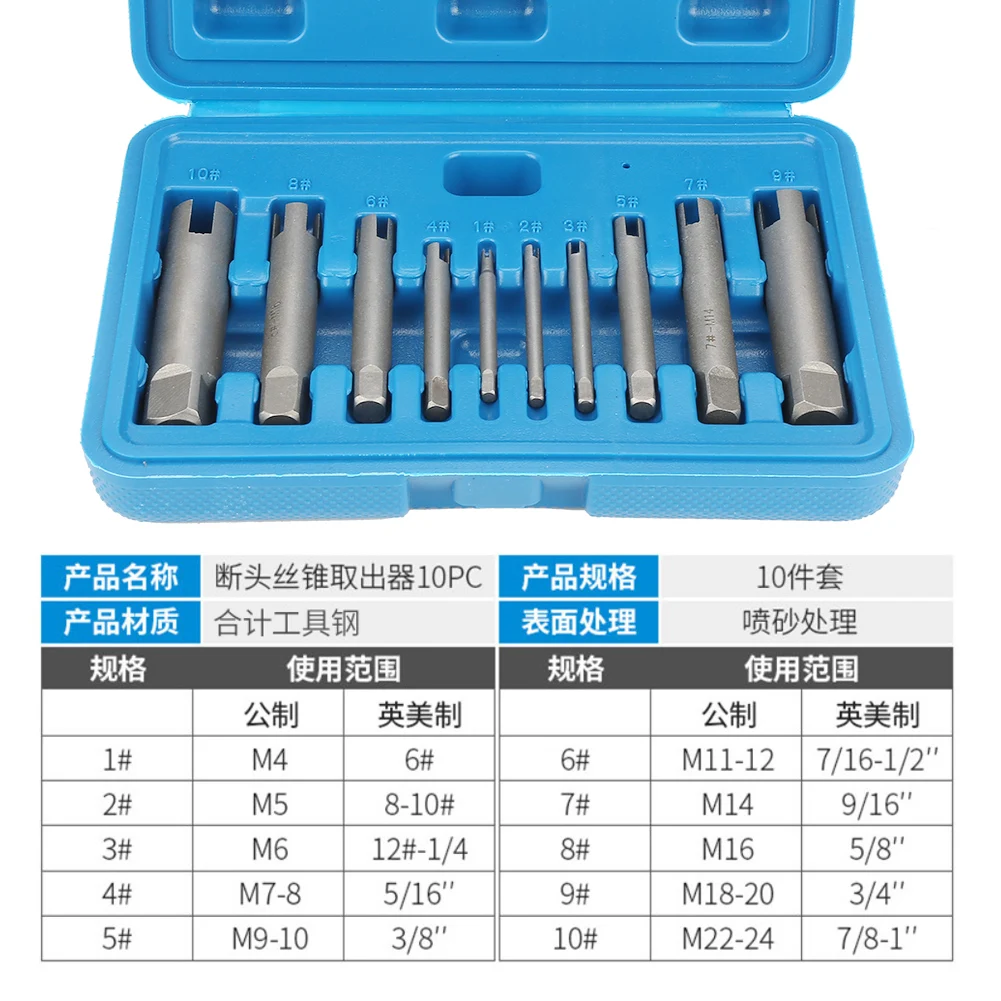 Screw Extractor Steel Broken Head Taps Remover Stripped Screw Tap Extractor Set Stripped Screw Tap Stripped Screw Tap Extractor