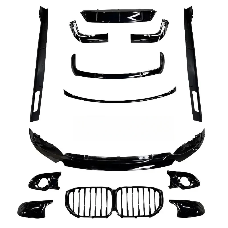 

Черные обвесы для X5 G05: обновленный передний бампер, диффузор, боковые пороги, решетка радиатора, выхлопная труба