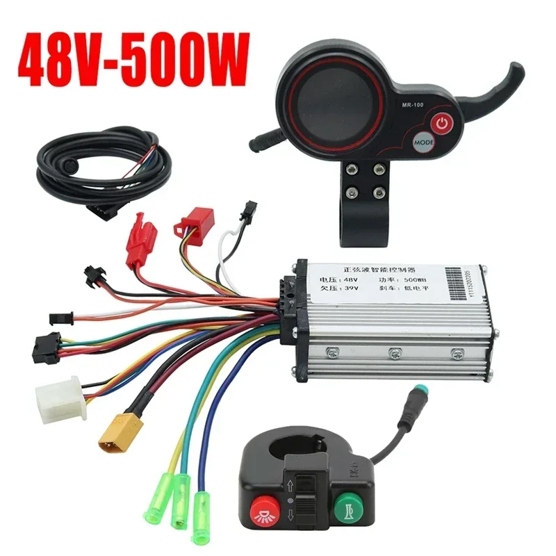 MR-100 48V 500W Controller Kit 6-Pin LCD Display*1 Controller*1 Switch Button*1 Connection Cable*1 for KUGOO M4 Electric Scooter