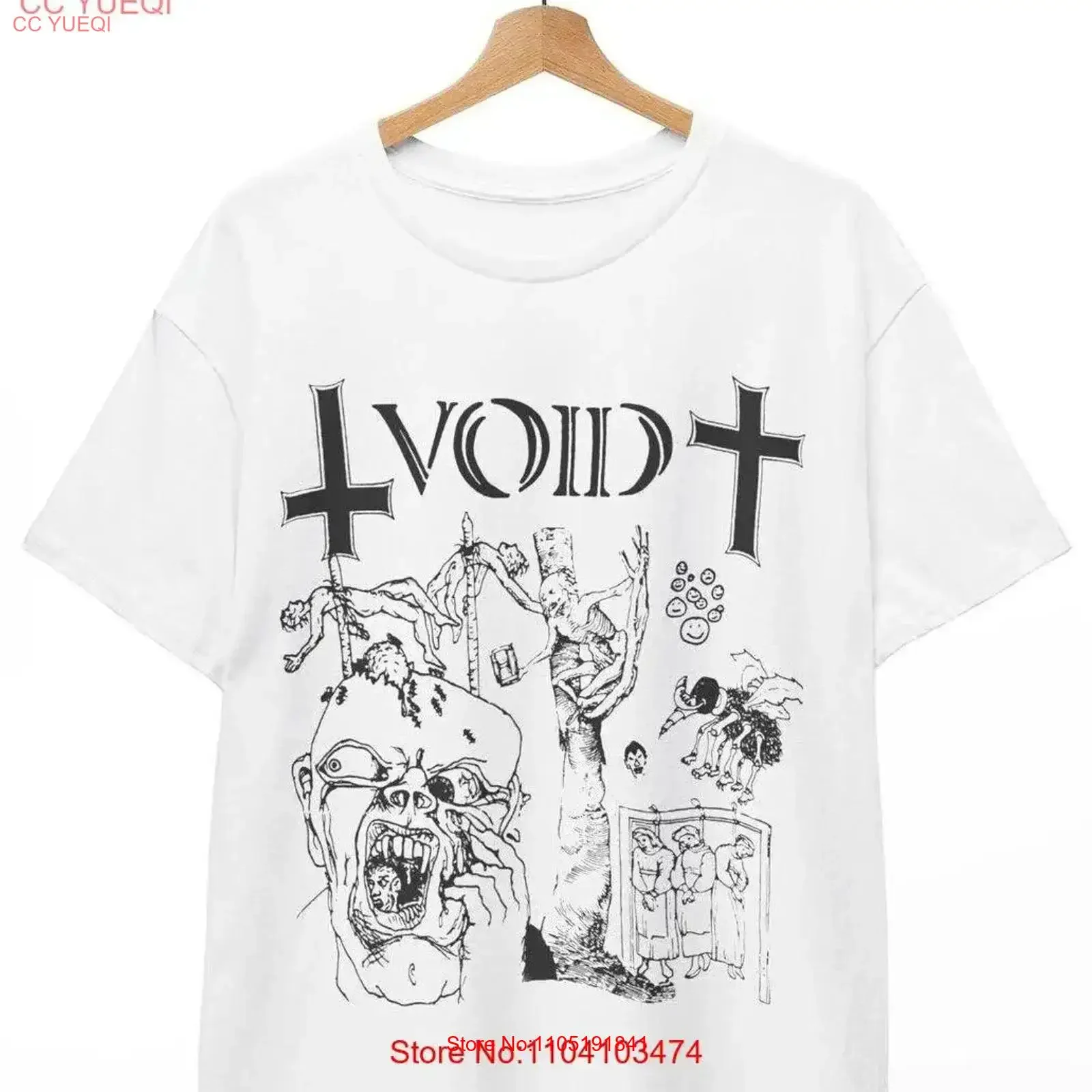 Void T Shirt 80's hc punk The Faith Bootleg Band  vintage Washed designer clothes Versatile Soft Casual Breathable