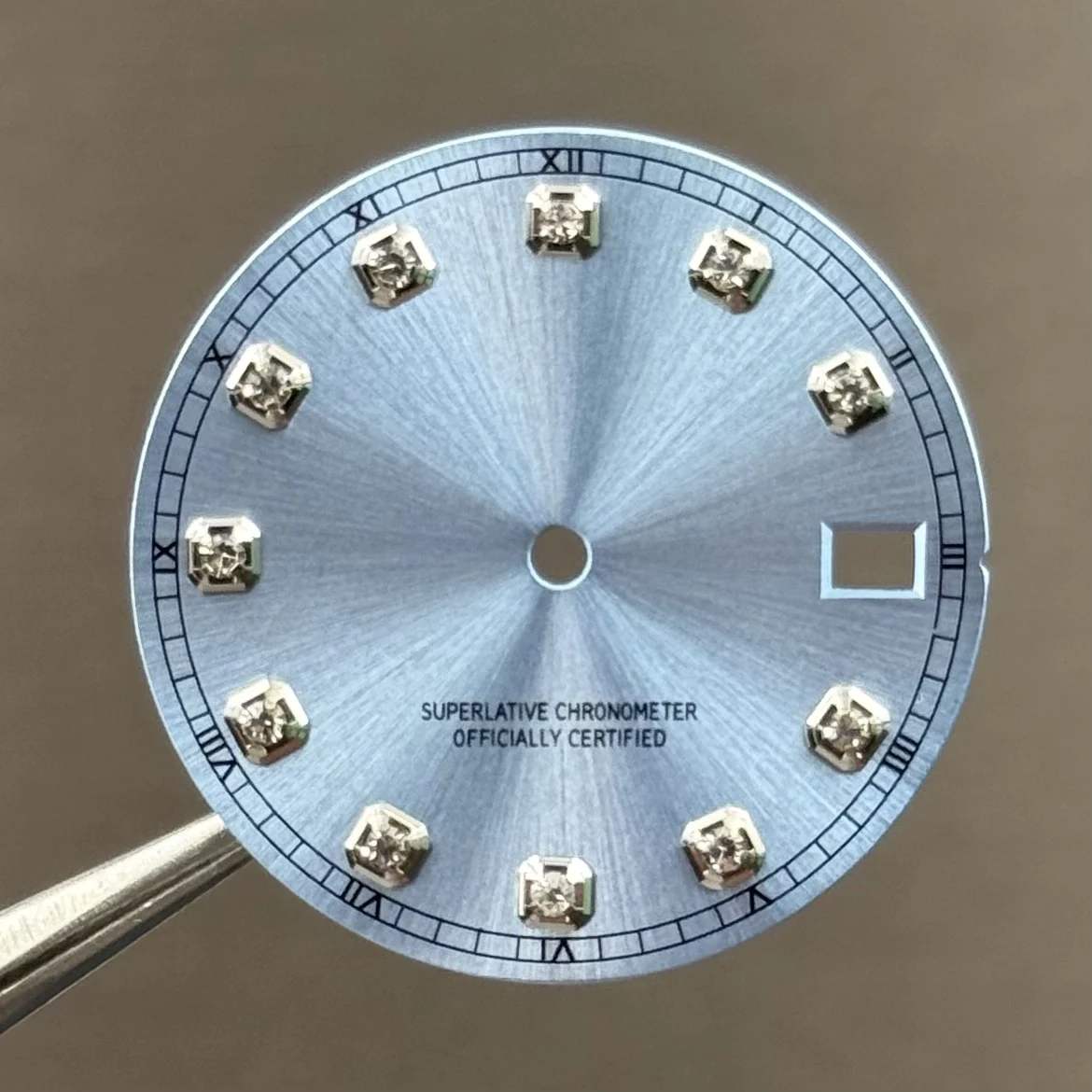 28.5mm Watch Dials Fit Nh35 Nh36 Movement white Gold Black green Blue brown GMT Text Roman Numerals no date DIY logo Watch dial