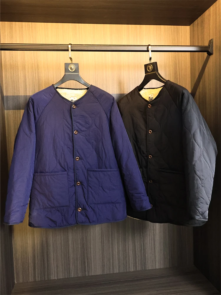 

Loose Fit Men's Cotton Jaet Lamb Fur Lined Warmth Faion Urban Sle Autumn Winter Coat Thiened Inner Cosite Design