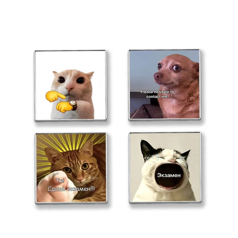 Cartoon cat and dog pattern badges, Funny and amusing animal series alloy pins, accessories for clothing bags, gifts for friends