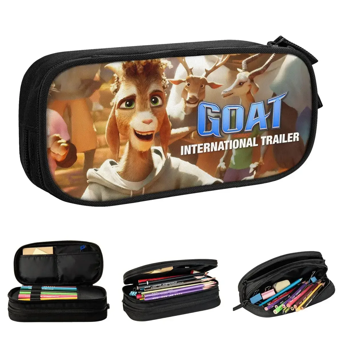 GOAT Movie Pencil Cases Anime Cartoon Pencil Box Pen Holder for Student Large Storage Bag Students School Gifts Stationery