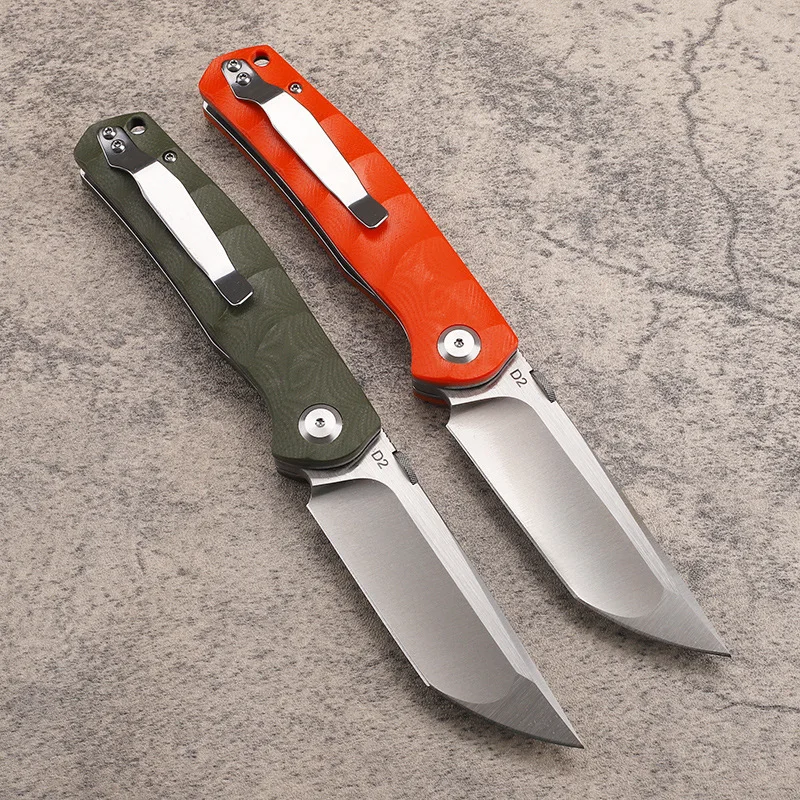 Folding Pocket Outdoor Camping Hiking Fishing Survival Knife Hunting Antiskid D2 Blade Portable Utility Fruit Knives EDC Tools