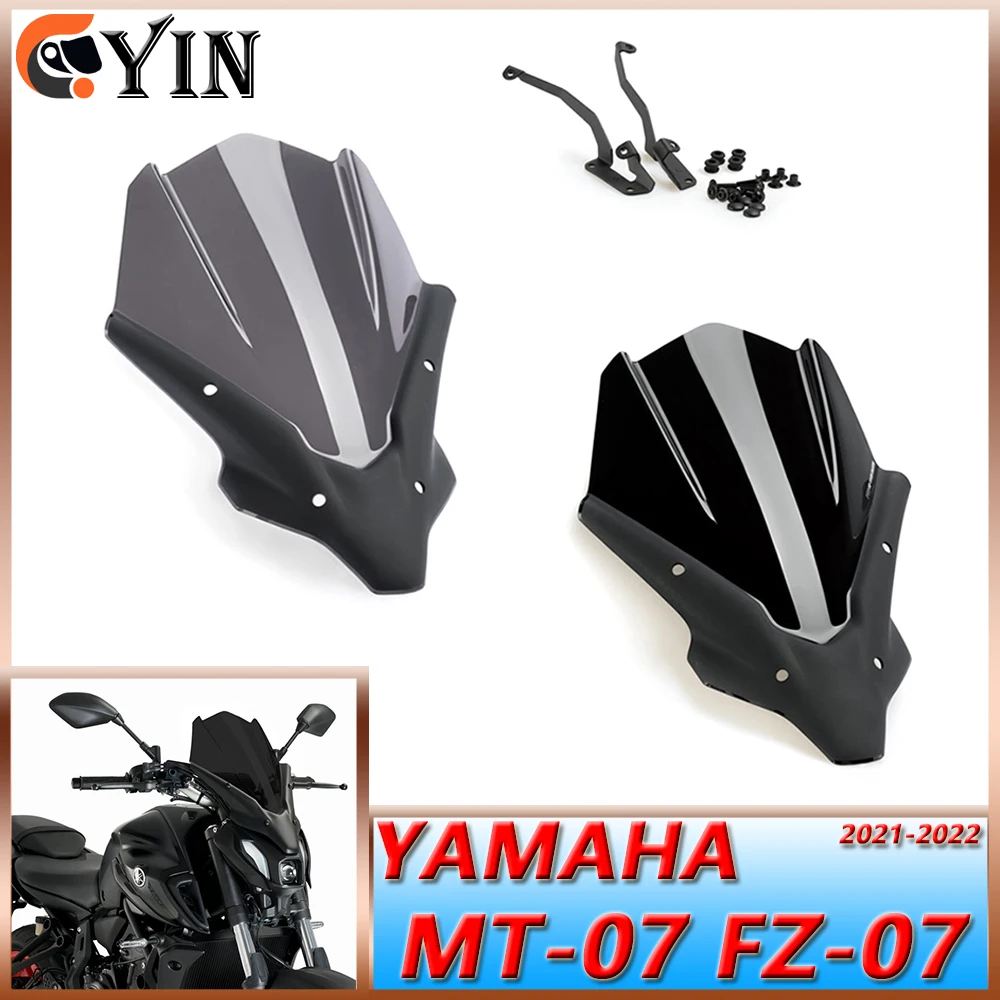 Motorcycle accessories Windshield Windscreen Aluminum Kit Deflector Fairing Cover For YAMAHA MT07 FZ07 2021-2022 MT-07 21-22